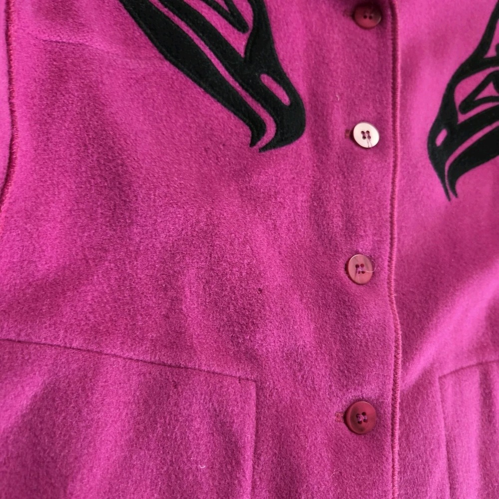 Feastwear Dorothy Grant Button Up Shirt Women's Large? Yukon Haida Art Canada - Picture 2 of 9